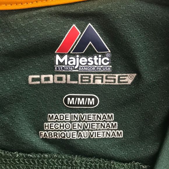 Majestic Green Bay Packers Shirt Mens Medium Cool Base Jersey Short Sleeve Green - Picture 3 of 6